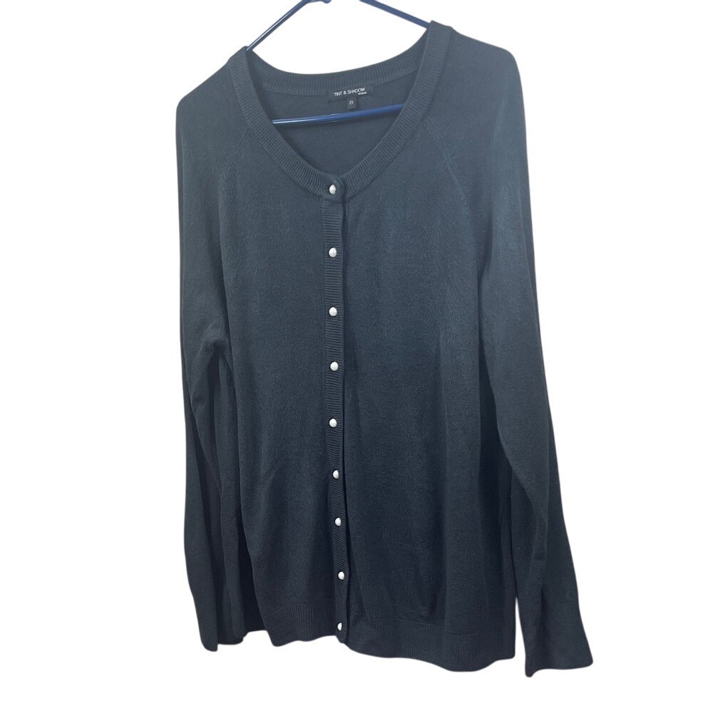 Tint‎ and shadow gray Button-Up Sweater size 2X